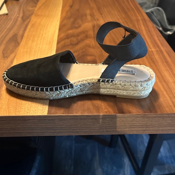 Steve Madden Shoes - Steve Madden Black Espadrille Ankle-Strap Flats Size 6.5
